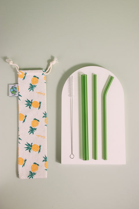 Glass straw set